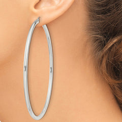 Sterling Silver 3mm Round Hoop Earrings - 7