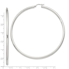 Sterling Silver 3mm Round Hoop Earrings - 7