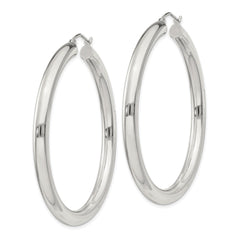 Sterling Silver 4mm Round Hoop Earrings - 7