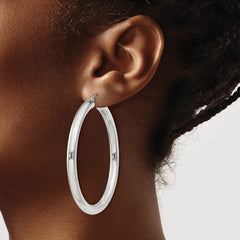 Sterling Silver 4mm Round Hoop Earrings - 7
