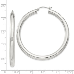 Sterling Silver 4mm Round Hoop Earrings - 7