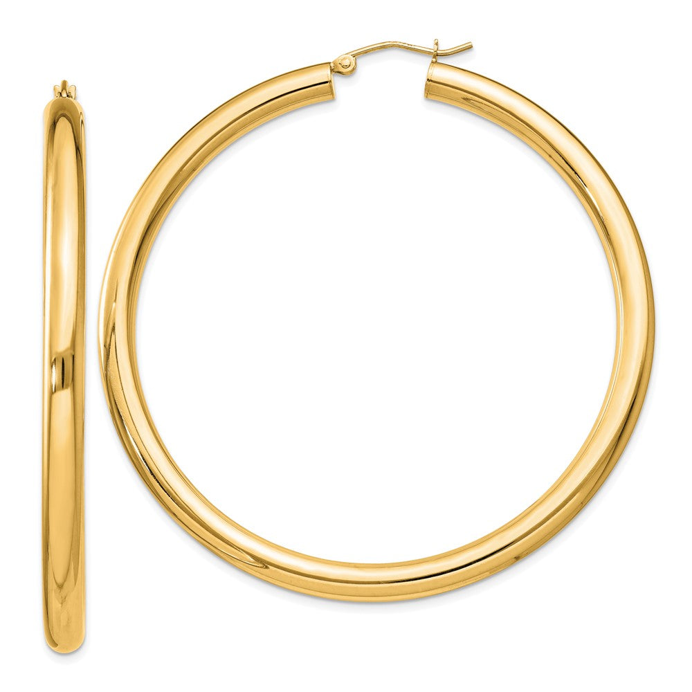 Sterling Silver Flash Gold-plated 4mm Round Hoop Earrings - 9