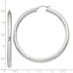 Sterling Silver 4mm Round Hoop Earrings - 8