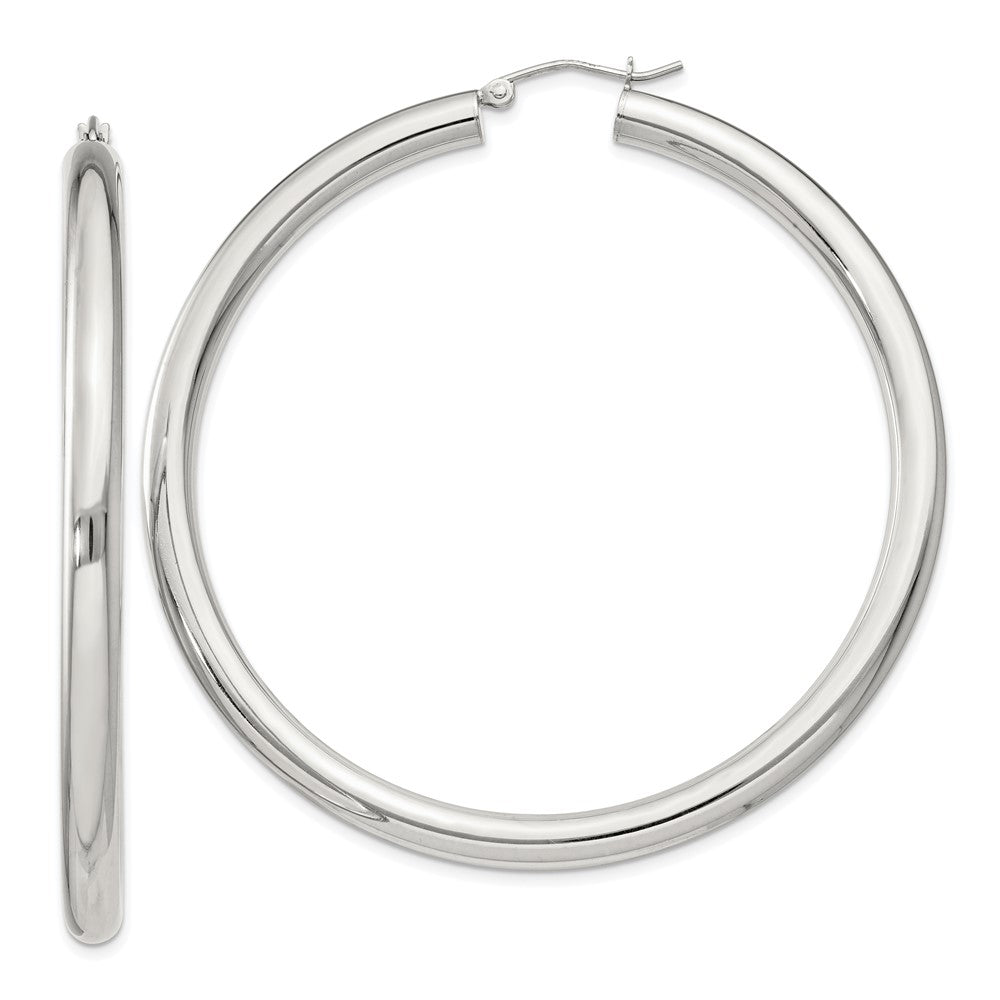 Sterling Silver 4mm Round Hoop Earrings - 8