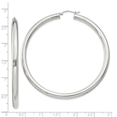 Sterling Silver 4mm Round Hoop Earrings - 9