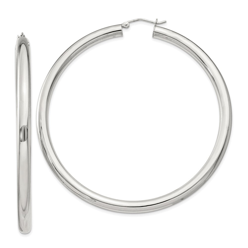 Sterling Silver 4mm Round Hoop Earrings - 9