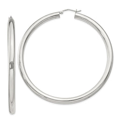 Sterling Silver 4mm Round Hoop Earrings - 9