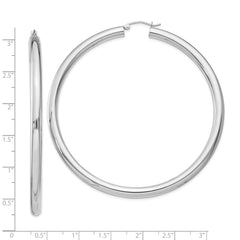 Sterling Silver 4mm Round Hoop Earrings - 10