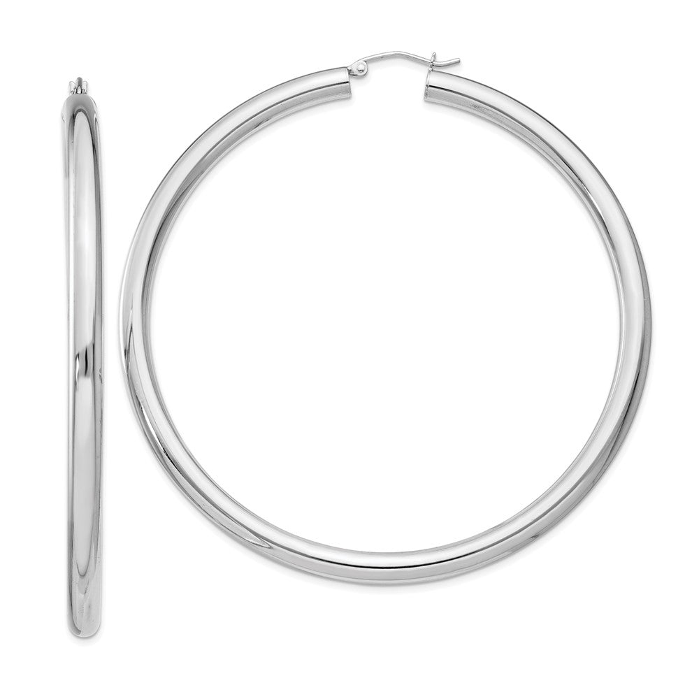 Sterling Silver 4mm Round Hoop Earrings - 10