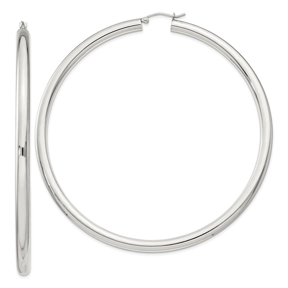 Sterling Silver 4mm Round Hoop Earrings - 11