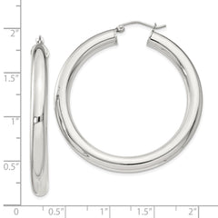 Sterling Silver 5mm Round Hoop Earrings - 8