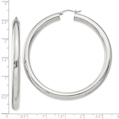 Sterling Silver 5mm Round Hoop Earrings - 6