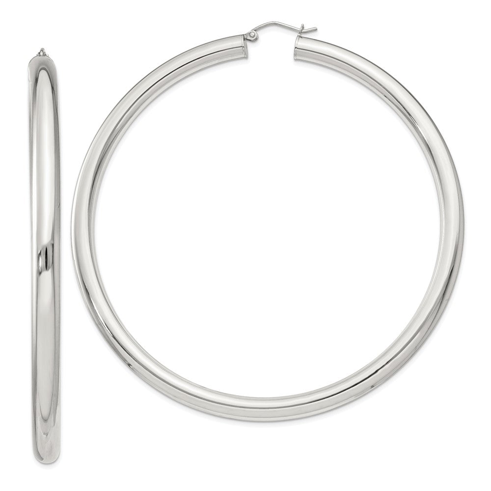 Sterling Silver 5mm Round Hoop Earrings - 7