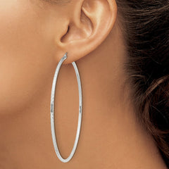 Sterling Silver 2mm Diamond Cut Hoop Earrings - 14