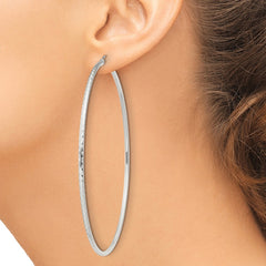 Sterling Silver 2mm Diamond Cut Hoop Earrings - 15