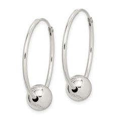 Sterling Silver Bead Endless Hoop Earrings - 2