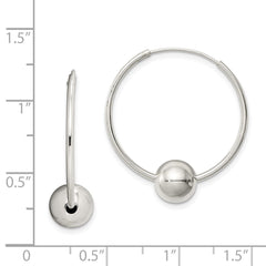 Sterling Silver Bead Endless Hoop Earrings - 2