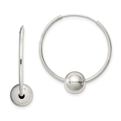 Sterling Silver Bead Endless Hoop Earrings - 2