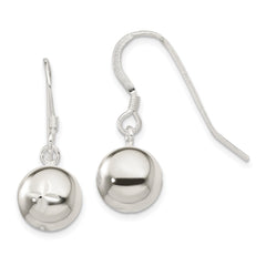 Sterling Silver 10mm Diamond Cut Bead Dangle Earrings