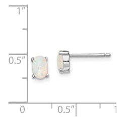 Sterling Silver Rhodium-plated Created Opal Post Earrings - 2