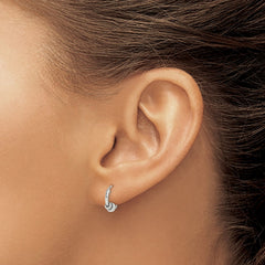 Sterling Silver Antiqued Beaded Hoop Earrings - 2