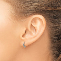 Sterling Silver Antiqued Hoop Earrings - 14