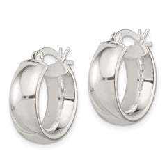 Sterling Silver Polished 6mm Round Hoop Earrings - 2