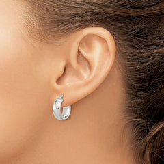 Sterling Silver Polished 6mm Round Hoop Earrings - 2