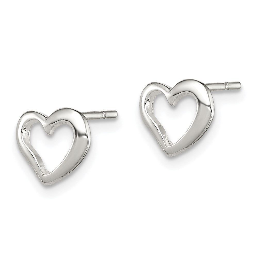 Sterling Silver Polished Heart Post Earrings - 4