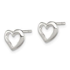 Sterling Silver Polished Heart Post Earrings - 4
