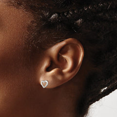 Sterling Silver Polished Heart Post Earrings - 4
