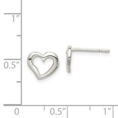 Sterling Silver Polished Heart Post Earrings - 4