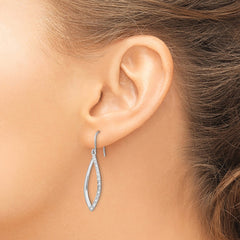 Sterling Silver Rhodium Diam. Dangle Earrings - 2