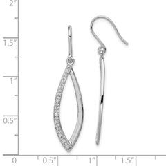Sterling Silver Rhodium Diam. Dangle Earrings - 2