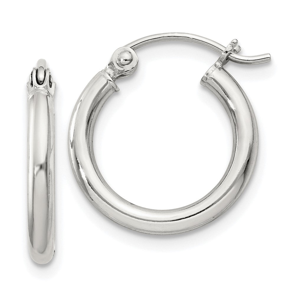 Sterling Silver 2mm Round Hoop Earrings - 8