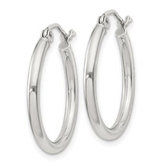 Sterling Silver 2mm Round Hoop Earrings - 10