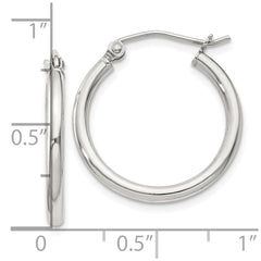 Sterling Silver 2mm Round Hoop Earrings - 10