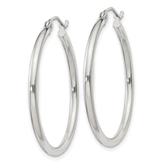 Sterling Silver 2mm Round Hoop Earrings - 4