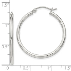 Sterling Silver 2mm Round Hoop Earrings - 4