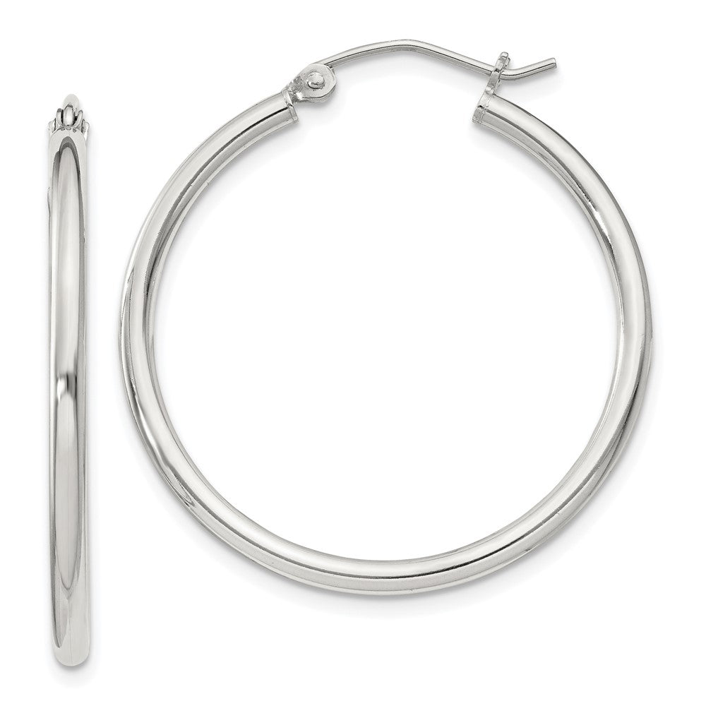 Sterling Silver 2mm Round Hoop Earrings - 4