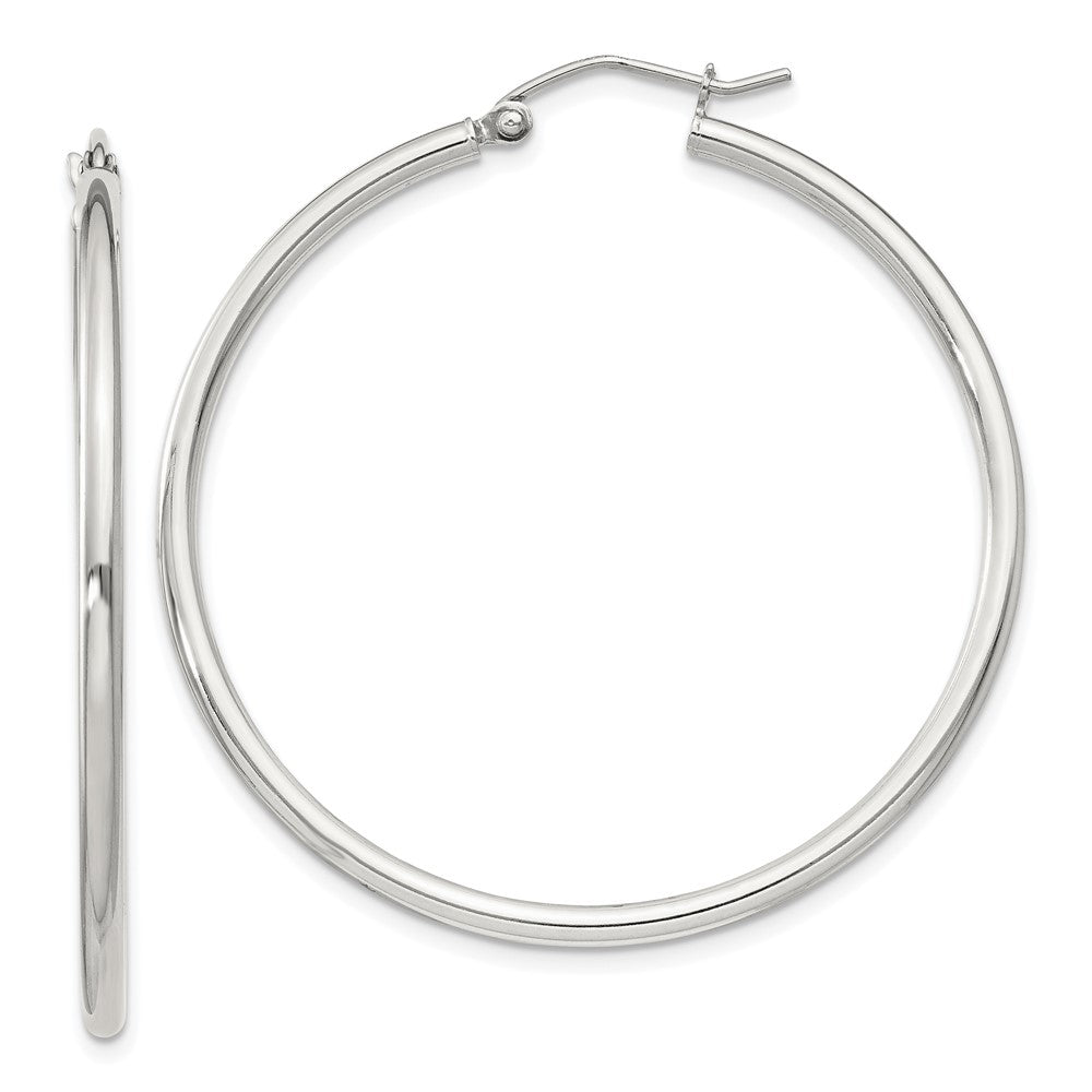 Sterling Silver 2mm Round Hoop Earrings - 15