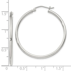 Sterling Silver 2mm Round Hoop Earrings - 6