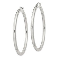 Sterling Silver 3mm Round Hoop Earrings - 3