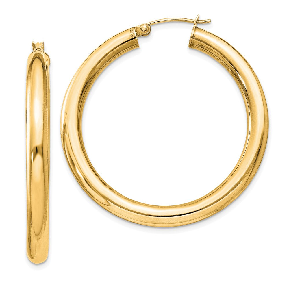 Sterling Silver Flash Gold-plated 4mm Round Hoop Earrings - 3