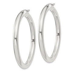 Sterling Silver 4mm Round Hoop Earrings - 4
