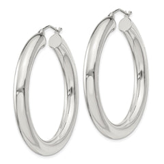 Sterling Silver 5mm Round Hoop Earrings - 2
