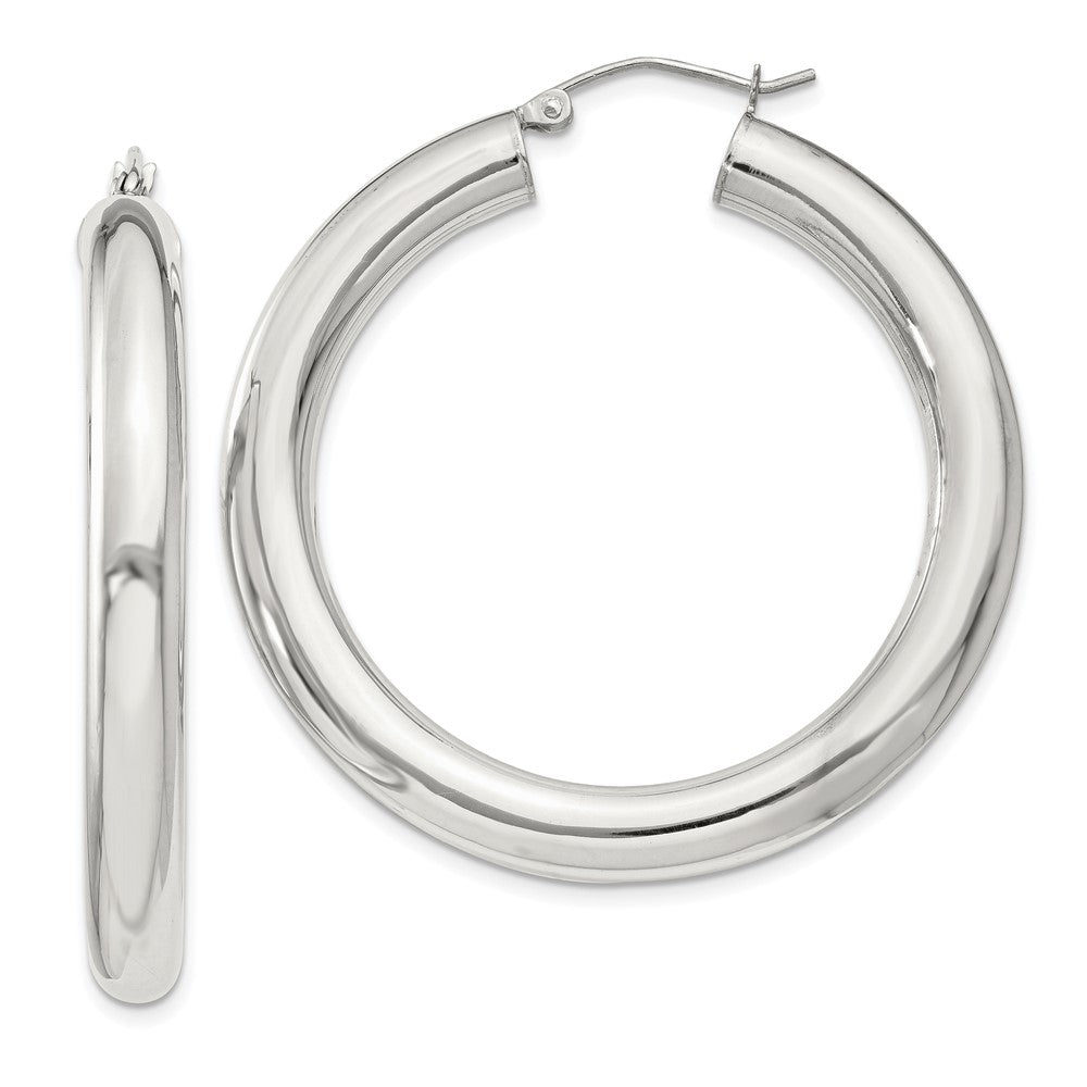 Sterling Silver 5mm Round Hoop Earrings - 2