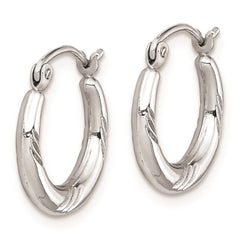 Sterling Silver Rhodium Plated Hoop Earrings