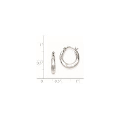Sterling Silver Rhodium Plated Hollow Hoop Earrings