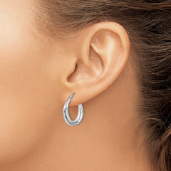 Sterling Silver Rhodium Plated Double Hoop Earrings - 2
